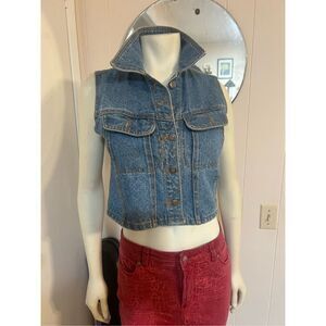 SUPER RARE Women’s Loco Lindo California Cowboy Vintage Denim Vest 80s Sm